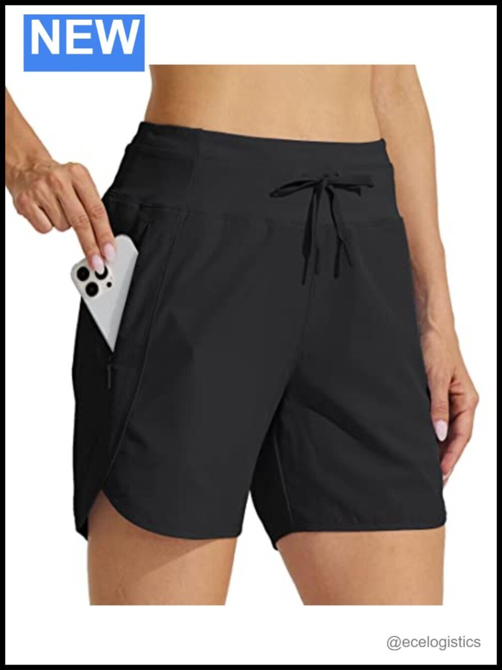 Women's Athletic Running Shorts Quick Dry Workout High Waisted Zipper Pocket